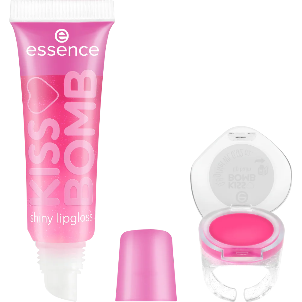 KISS BOMB shiny lipgloss & lip balm